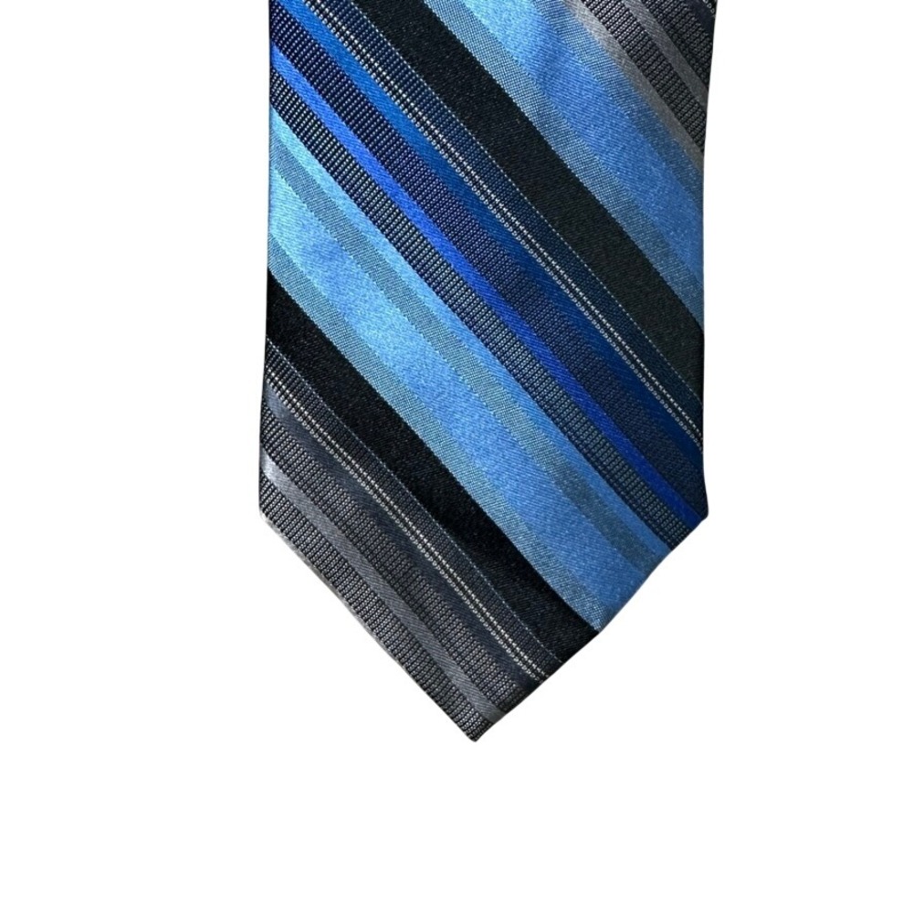 Arrow USA 1851 Mens Blue Grey Black Diagonal Striped Necktie New With Tags